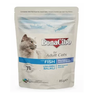پوچ گربه بالغ طعم ماهی بوناسیبو (Adult) وزن 85 گرم