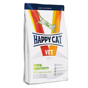 غذای خشک گربه های بالغ دارای آلرژی و حساسیت غذایی هپی کت (Hyper Sensitivity) وزن 1.4کیلوگرم