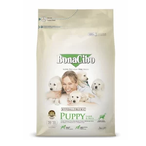 غذای خشک توله سگ حساس با طعم بره و برنج برای بهبود رشد بوناسیبو (Hypoallergenic Puppy) وزن 3 کیلوگرم
