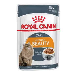 پوچ گربه های بالغ برای تقویت پوست و مو رویال کنین (Intense Beauty) وزن 85 گرم