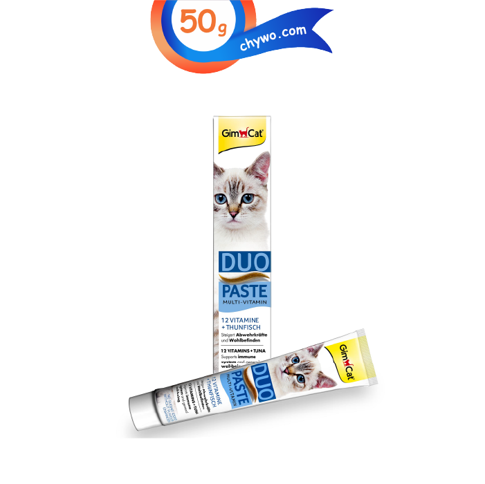 gimcat-duo-paste-tuna-01 خمیر مولتی ویتامین گربه جیم کت طعم ماهی تن وزن 50 گرم GimCat - Image 1