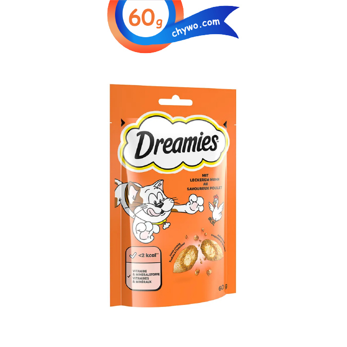 dreamies-04 تشویقی گربه طعم مرغ دریمز وزن 60 گرم Dreamies - Image 1