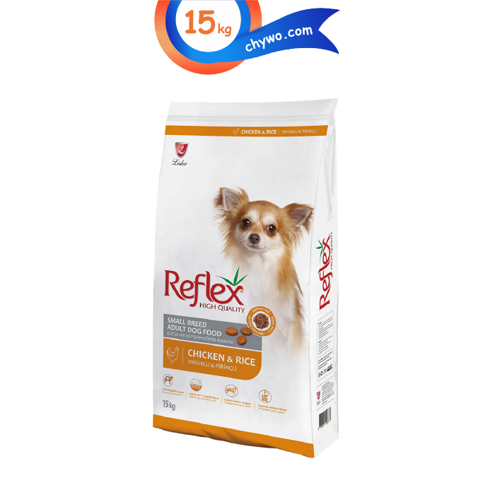 reflex-small-breed-02 غذای خشک سگ بالغ نژاد کوچک رفلکس اسمال برید طعم مرغ و برنج وزن 15 کیلوگرم Reflex Small breed - Image 1