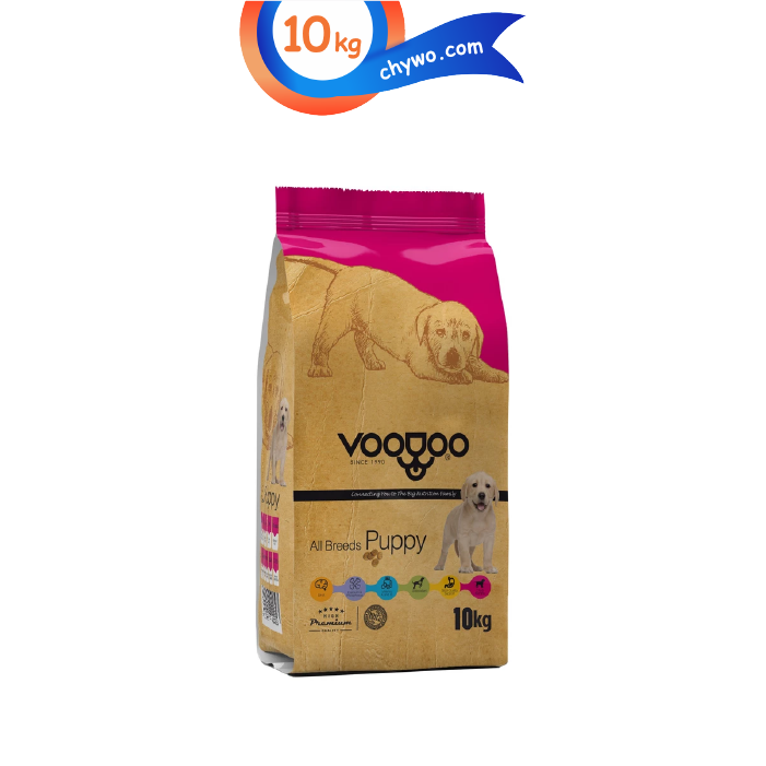 voodo-01 غذای خشک توله سگ وودو مدل پاپی طعم مرغ و ماهی و برنج وزن 10 کیلوگرم VooDoo - Image 1