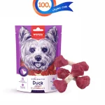 تشویقی سگ ونپی طعم اردک مدل دمبلی در وزن 100 گرم Wanpy Duck Jerky Dumbbells