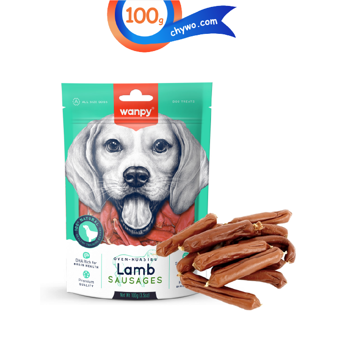 tashvighi-wanpy-ed-03 تشویقی سگ ونپی مدل سوسیسی طعم بره وزن 100 گرم Wanpy Lamb Sausages - Image 1