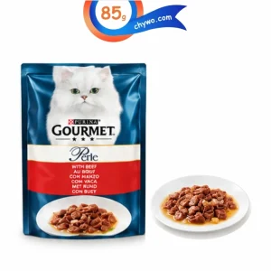 پوچ گربه بالغ گورمت پورینا طعم گوشت گاو