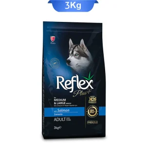 غذا خشک سگ نژاد متوسط و بزرگ رفلکس پلاس طعم سالمون وزن 3 کیلوگرم Reflex Plus Med Large Breed Salmon