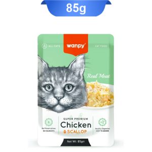 پوچ ونپی گربه با طعم مرغ و ماهی اسکالوپ در ژله