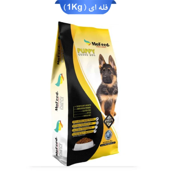 غذا خشک توله سگ نژاد بزرگ مفید طعم مرغ وزن 1 کیلوگرم (زیپ کیپ فله) Mofeed Puppy Guard Dog - Image 1