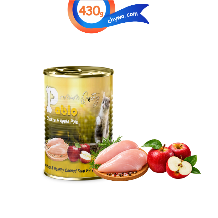pablo-n-05 کنسرو بچه گربه پابلو طعم مرغ و سیب مدل کیتن پته سوپر پرمیوم وزن 430 گرم Pablo - تصویر 1