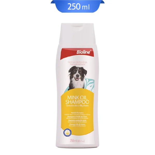 شامپو سگ با روغن راسو بایولاین حجم 250 میلی لیتر Bioline Mink Oil Shampoo - Image 1