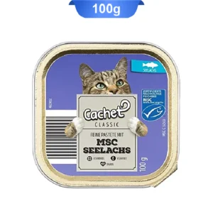 ووم گربه کچت طعم ماهی وزن 100 گرم Cachet Seelachs