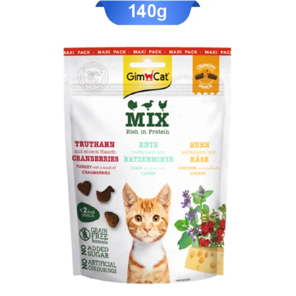 تشویقی مغزدار گربه نوتری جیم کت میکس طعم اردک و مرغ و بوقلمون وزن 140 گرم GimCat Nutri Country Mix - Image 1