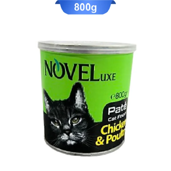 کنسرو گربه نوول لوکس پته طعم مرغ و بوقلمون وزن 800 گرم Noveluxe Chicken & Poultry - Image 1