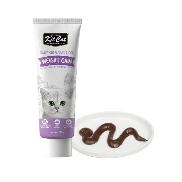 خمیر مکمل افزایش وزن گربه کیت کت وزن 120 گرم KitCat Weight Gain - Image 2
