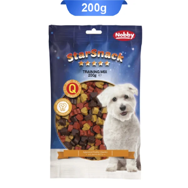 تشویقی سگ نوبی مدل قلبی مولتی کالر وزن 200 گرم کد 104193 Nobby Training Mix - Image 1