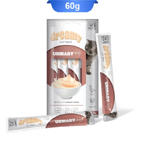 بستنی گربه ام پت مدل یورینری طعم اردک و مرغ بسته 4 عددی M-Pets Creamy Treat Urinary - Image 1