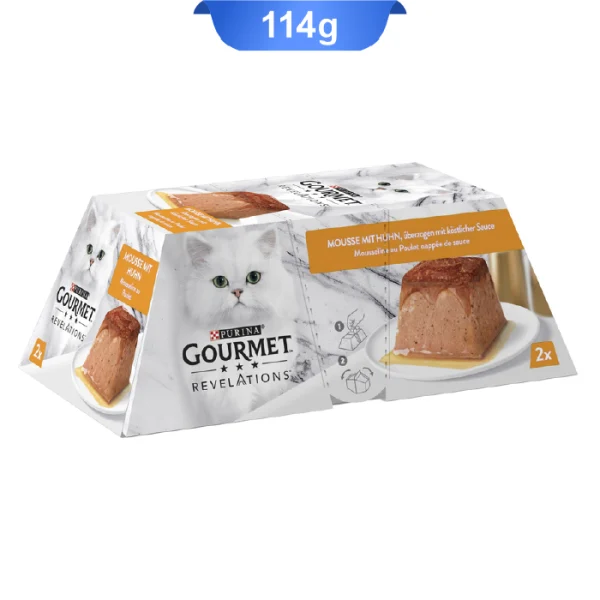 دسر پته گربه گورمت مدل رولیشنز طعم مرغ وزن 2*57 گرم Gourmet Revelations - Image 1