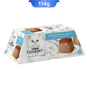 دسر پته گربه گورمت مدل رولیشنز طعم ماهی تن وزن 2*57 گرم Gourmet Revelations