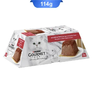 دسر پته گربه گورمت مدل رولیشنز طعم گوشت گاو وزن 2*57 گرم Gourmet Revelations