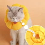 گردنبند الیزابت بالشتی گربه و سگ نژاد خیلی کوچک طرح گل آفتاب گردان جنس مخمل نرم سایز M ابعاد 22 سانتی متر - تصویر 5
