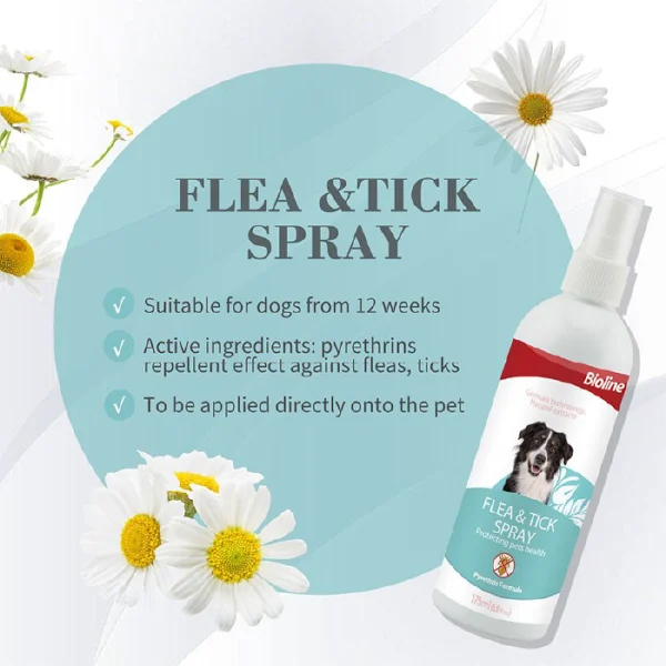 اسپری ضد کک و کنه سگ بایولاین 175 میلی لیتر Bioline Flea & Tick Spray - Image 3