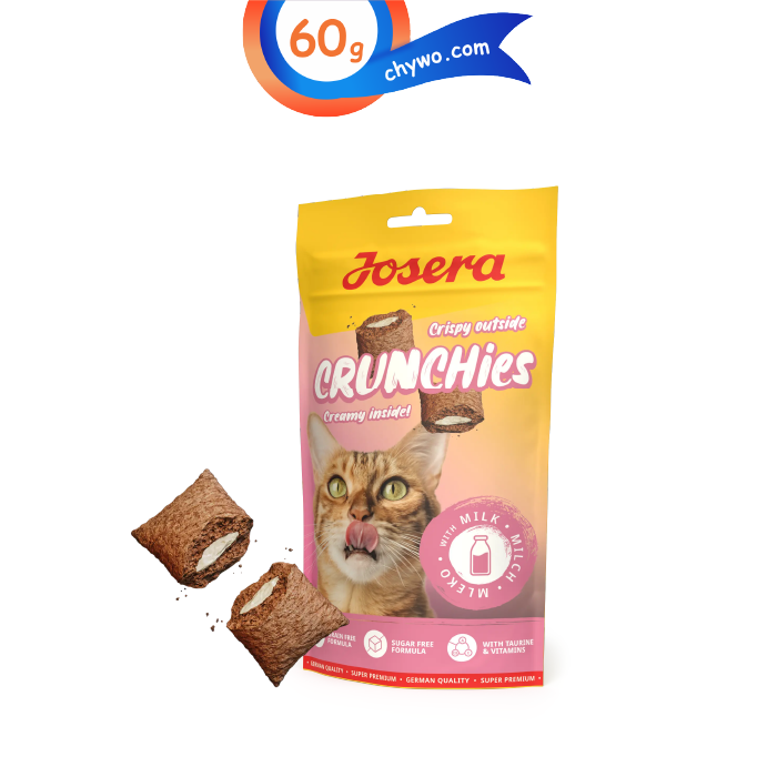 josera-crunchies-04 تشویقی مغزدار کرانچی گربه جوسرا طعم شیر وزن 60 گرم Josera Crunchies Milk - Image 1