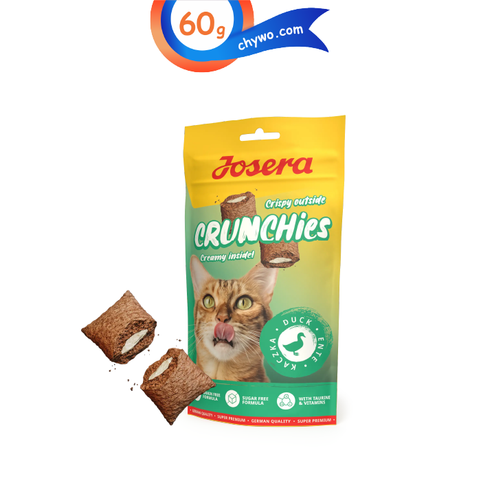 josera-crunchies-05 تشویقی مغزدار کرانچی گربه جوسرا طعم اردک وزن 60 گرم Josera Crunchies Duck - Image 1