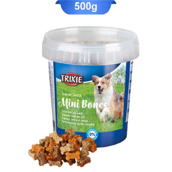 تشویقی سگ تریکسی طرح استخوانی کوچک طعم میکس وزن 500 گرم Trixie Mini Bones - Image 1