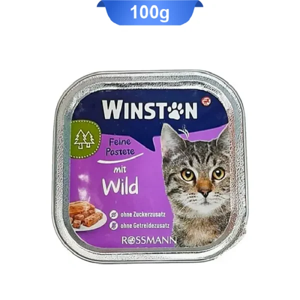 ووم گربه وینستون طعم گوشت شکار وزن 100 گرم Winston Feine Pastete Mit Wild - Image 1