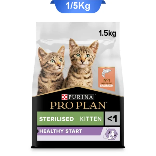 غذای خشک بچه گربه عقیم پروپلن (کیتن) طعم سالمون وزن 1.5 کیلوگرم ProPlan Kitten Sterilised Healthy Start