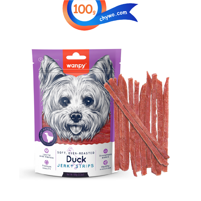 tashvighi-wanpy-e-20 تشویقی سگ ونپی مدل نواری طعم اردک وزن 100 گرم Wanpy Duck Jerky Strips - Image 1