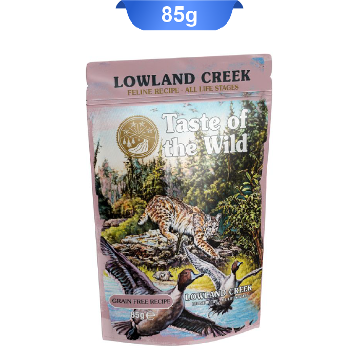 taste-of-the-wild-pouch-pate-lowland-creek-85gr پوچ گربه تیست آف د وایلد طعم بلدرچین و اردک وزن 85 گرم Taste Of The Wild Lowland Creek - Image 1