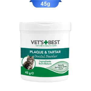 پودر دندان گربه وت بست جلوگیری از تشکیل پلاک دندان و تارتار وزن 45 گرم Vet's Best Dental Powder Cat