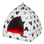 خانه سگ و گربه از جنس مخمل نرم و ضخیم مدل میکی موس با تشک قرمز