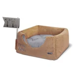 خانه سه کاره سگ و گربه از جنس مخمل نرم و ضخیم مدل باس رنگ نسکافه ای نیناپت ابعاد 52x52x52 سانتی متر کد 1304 - Image 3