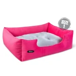 جای خواب سگ و گربه جنس پارچه مبلی درجه یک سرخابی با تشک طوسی