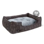 جای خواب سگ و گربه جنس پارچه مبلی درجه یک تشک طوسی مدل خطی