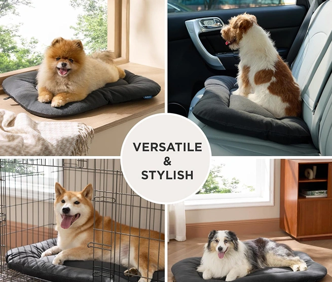 تشک سگ و گربه جنس پارچه مبلی لطیف و با دوام رنگ خردلی