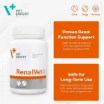 کپسول مکمل سگ و گربه وت اکسپرت برای پشتیبانی بیماری مزمن کلیه 60 عددی  Vet Expert RenalVet - Image 4