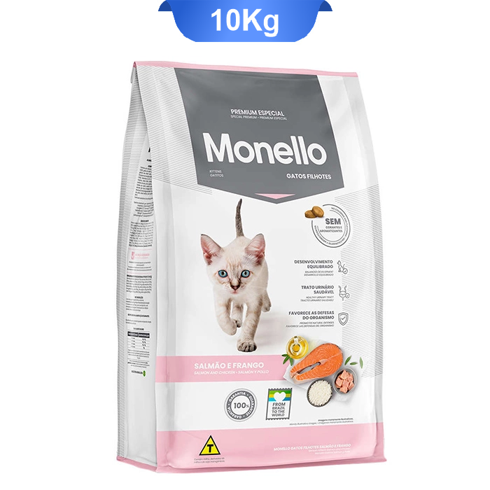 kitten_10k غذای خشک بچه گربه طعم مرغ و ماهی سالمون مدل کیتن مونلو وزن 10 کیلوگرم (Monello Kitten) - Image 1