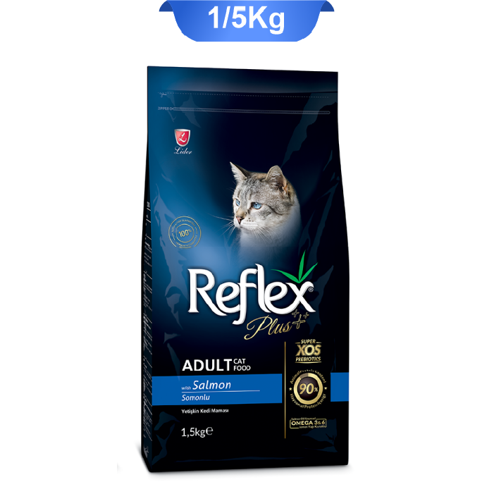 reflex-plus-adult-cat-food-with-salmon-1-5kg غذا خشک گربه رفلکس پلاس بالغ طعم سالمون وزن 1.5 کیلوگرم Reflex Salmon Adult - Image 1