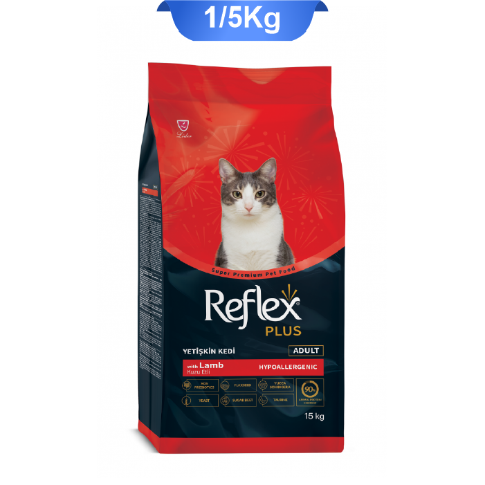 reflex-plus-cat-food-adult-lamb-rice-1-5kg غذای خشک گربه بالغ رفلکس پلاس هایپوآلرژنیک طعم بره و برنج وزن 1.5 کیلوگرم Lamb & rice Reflex - Image 1