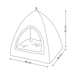 خانه سگ و گربه از جنس مخمل نرم و ضخیم با تشک طوسی نیناپت ابعاد 46x46x55 سانتی متر کد 1056 - Image 2