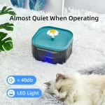 آبخوری اتوماتیک سگ و گربه دارای تصفیه آب طرح گل (دارای LED) ظرفیت 2/5 لیتر - Image 3