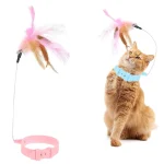 قلاده و اسباب بازی چندکاره گربه دارای پر و زنگوله