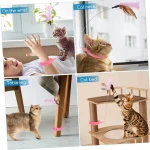 قلاده و اسباب بازی چندکاره گربه دارای پر و زنگوله - Image 3