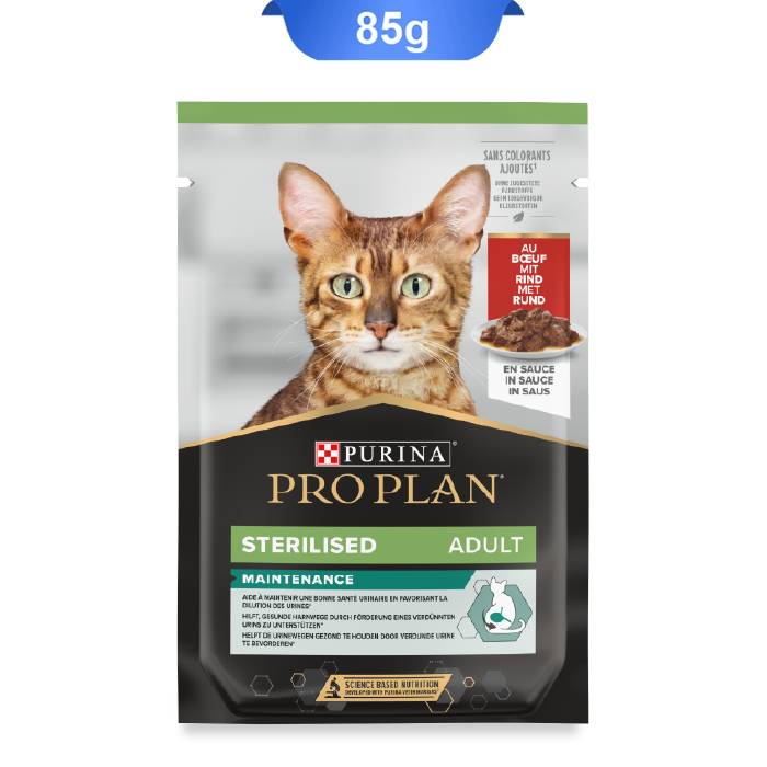 proplan-beef-85gr پوچ گربه بالغ عقیم پروپلن طعم گوشت وزن 85 گرم ProPlan NutriSavour Sterilised - Image 1