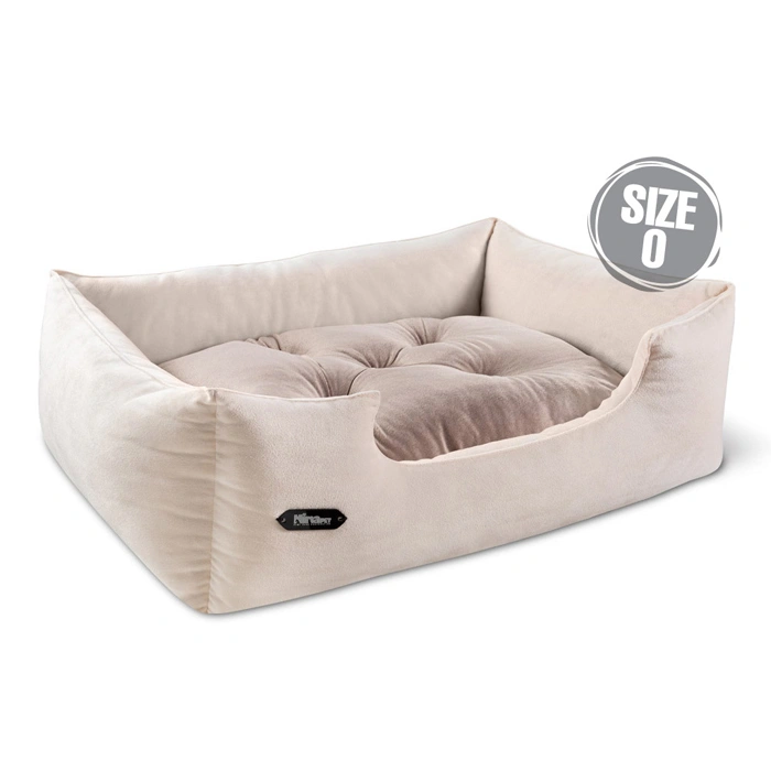 3311-- جای خواب سگ و گربه جنس پارچه مبلی درجه یک شیری با تشک بژ نیناپت